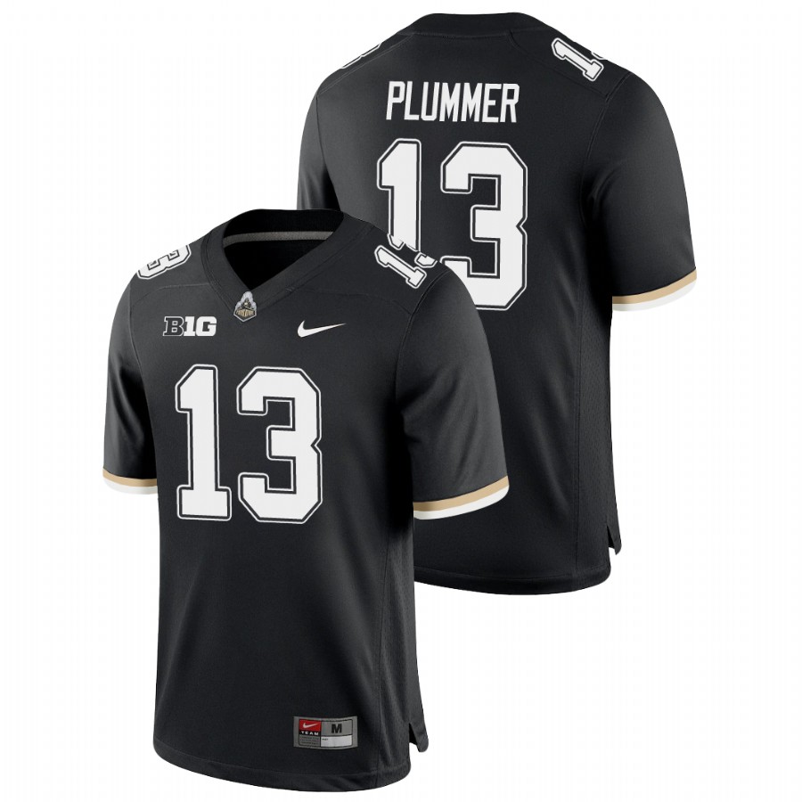 men's purdue boilermakers jack plummer black college football game jersey