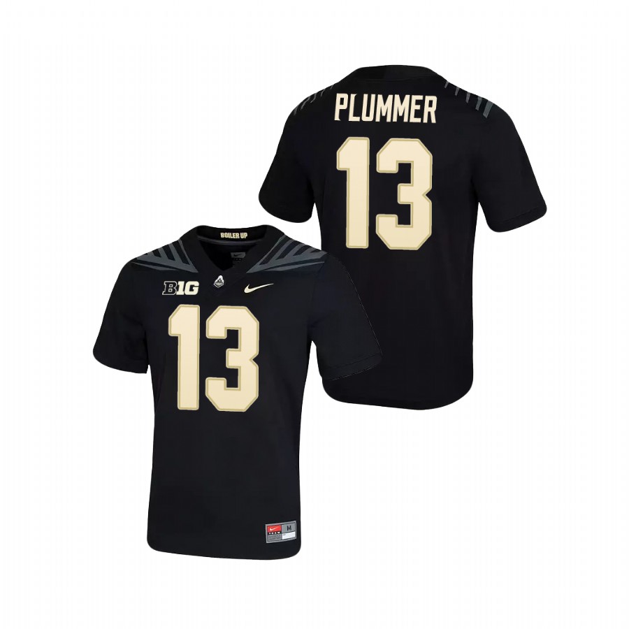 men's purdue boilermakers jack plummer black game football jersey