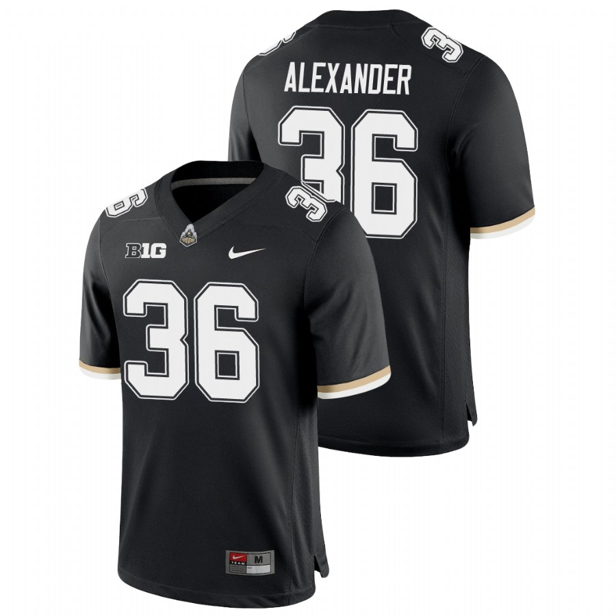 men's purdue boilermakers jaylan alexander black college football game jersey