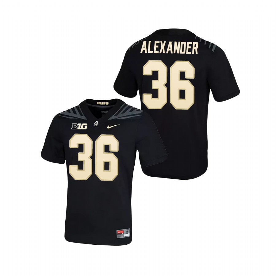 men's purdue boilermakers jaylan alexander black game football jersey