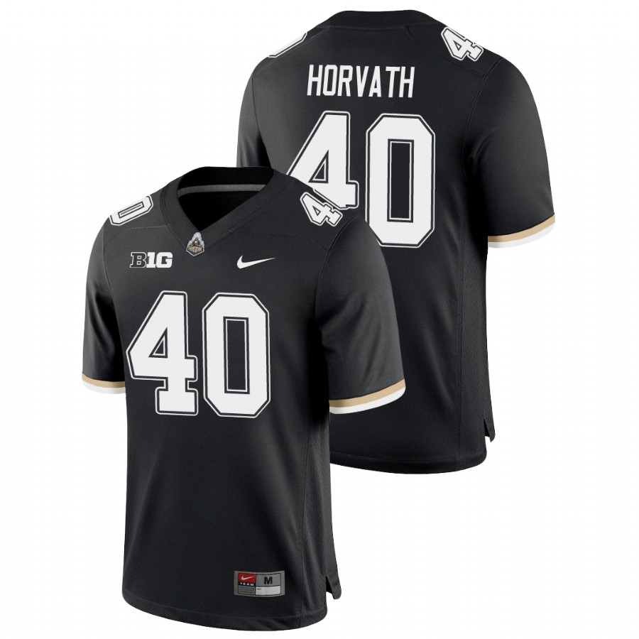 men's purdue boilermakers zander horvath black college football game jersey