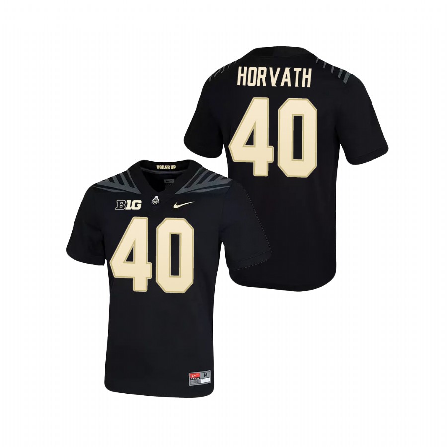men's purdue boilermakers zander horvath black game football jersey