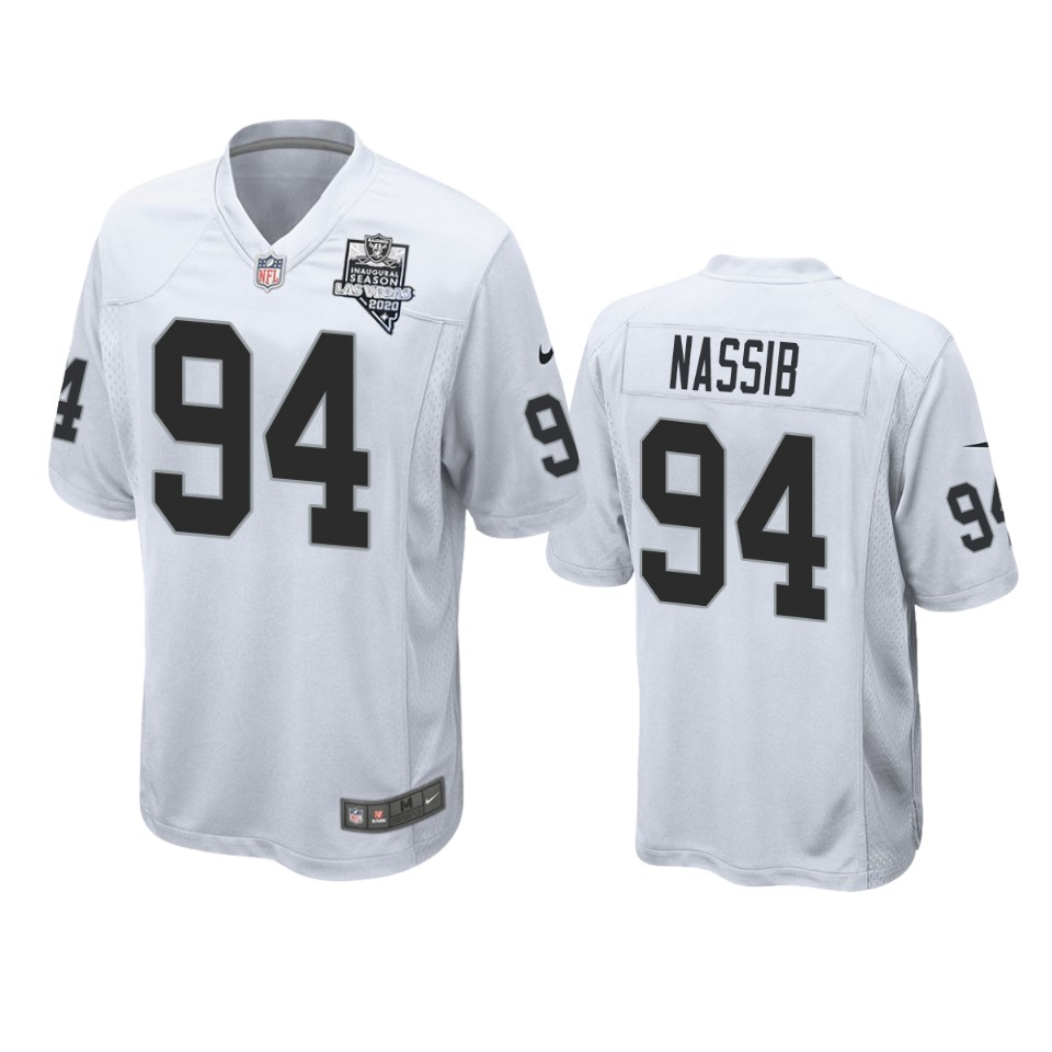 men's raiders carl nassib white 2020 inaugural season game jersey