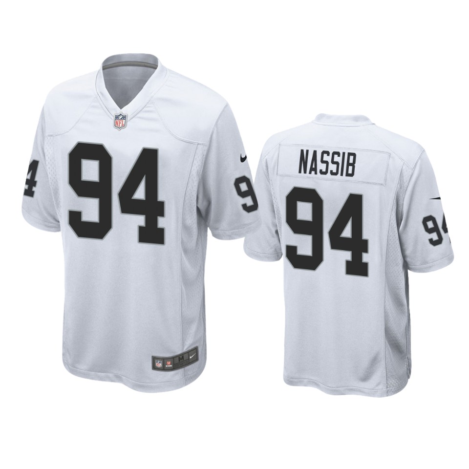 men's raiders carl nassib white game jersey