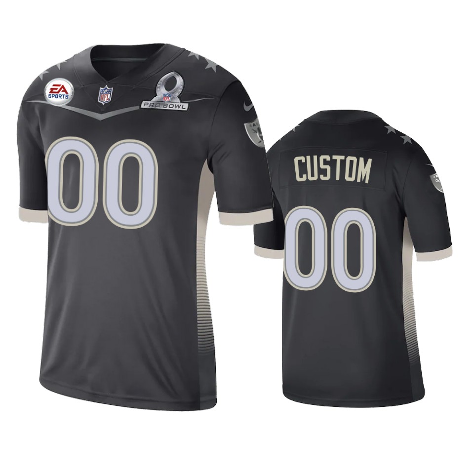men's raiders custom anthracite 2021 afc pro bowl game jersey