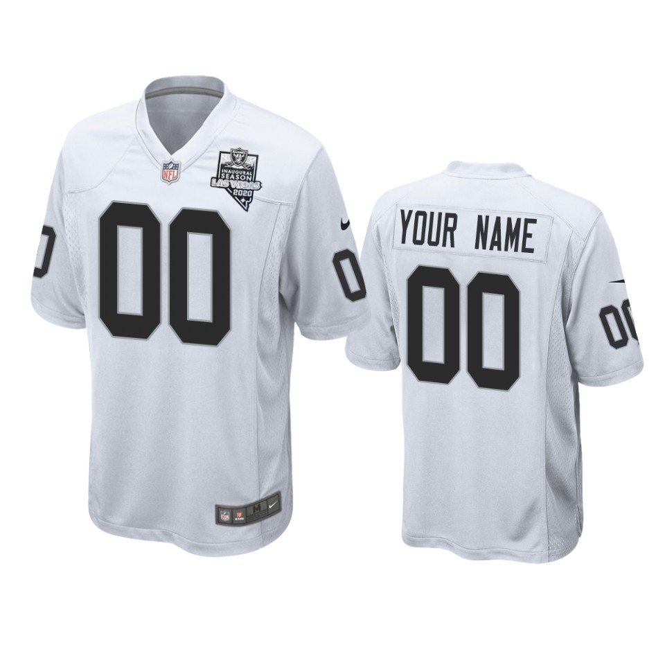 men's raiders custom white 2020 inaugural season game jersey