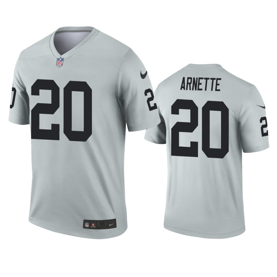 men's raiders damon arnette silver inverted legend jersey