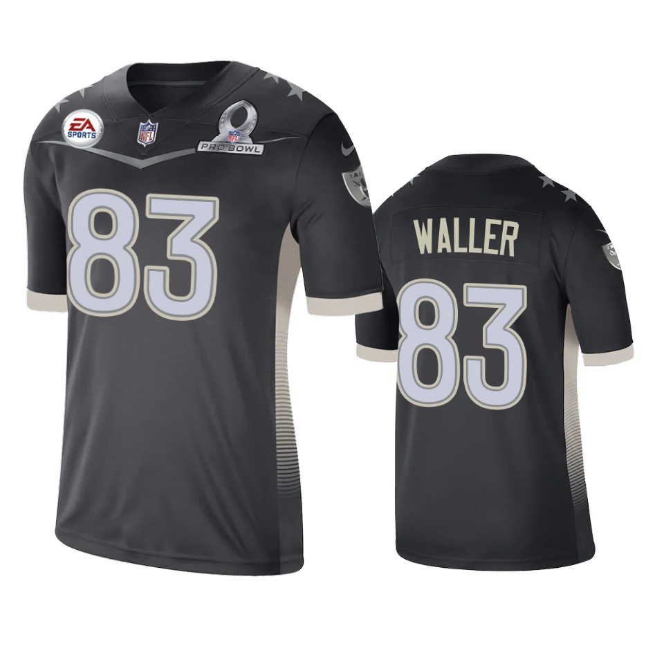 men's raiders darren waller anthracite 2021 afc pro bowl game jersey