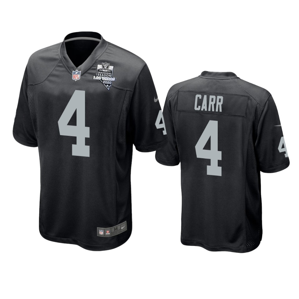 men's raiders derek carr black 2020 inaugural season game jersey