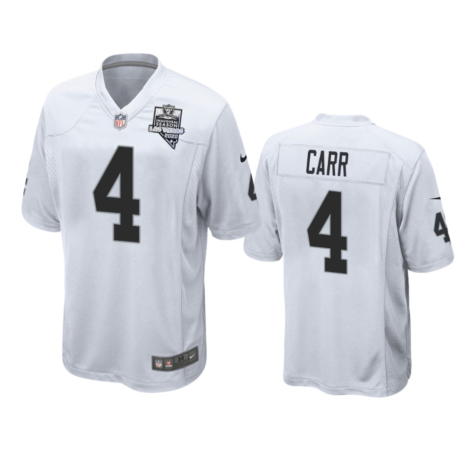 men's raiders derek carr white 2020 inaugural season game jersey