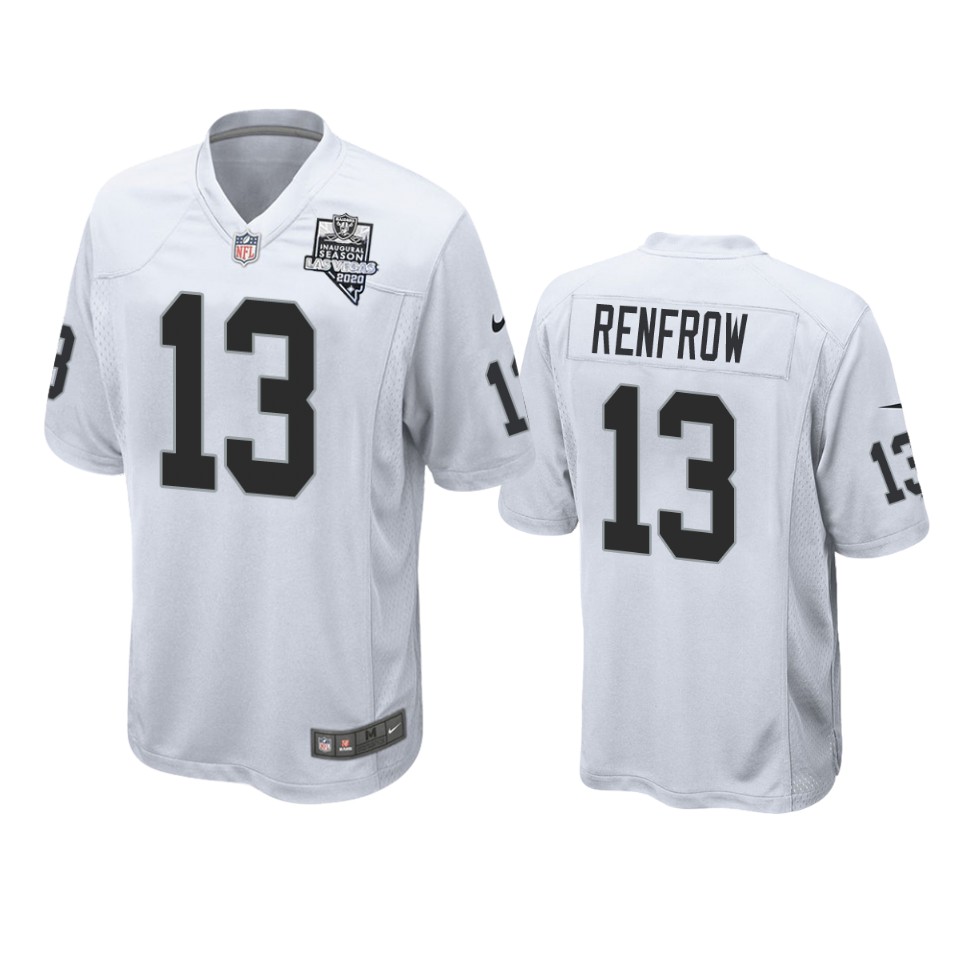 men's raiders hunter renfrow white 2020 inaugural season game jersey