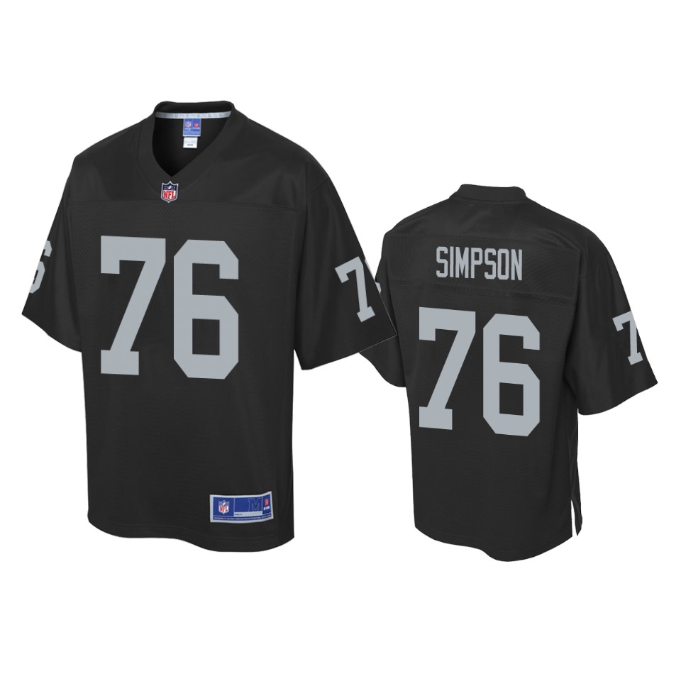 men's raiders john simpson black pro line jersey