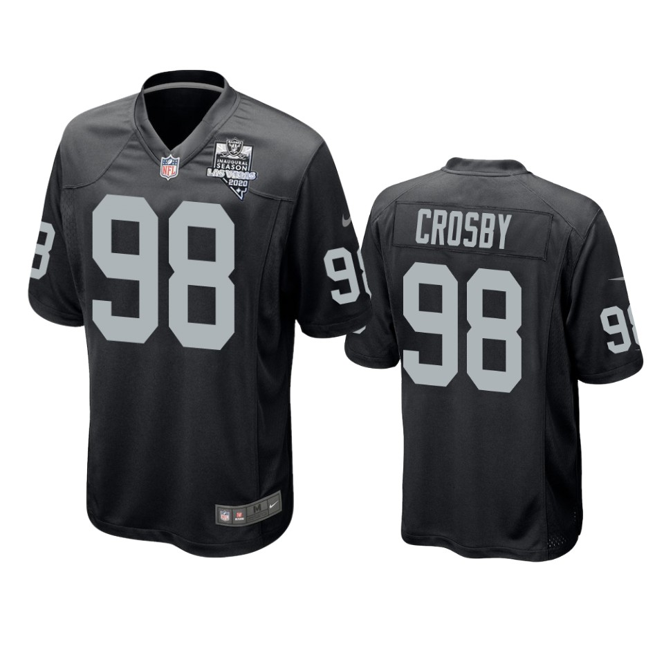 men's raiders maxx crosby black 2020 inaugural season game jersey