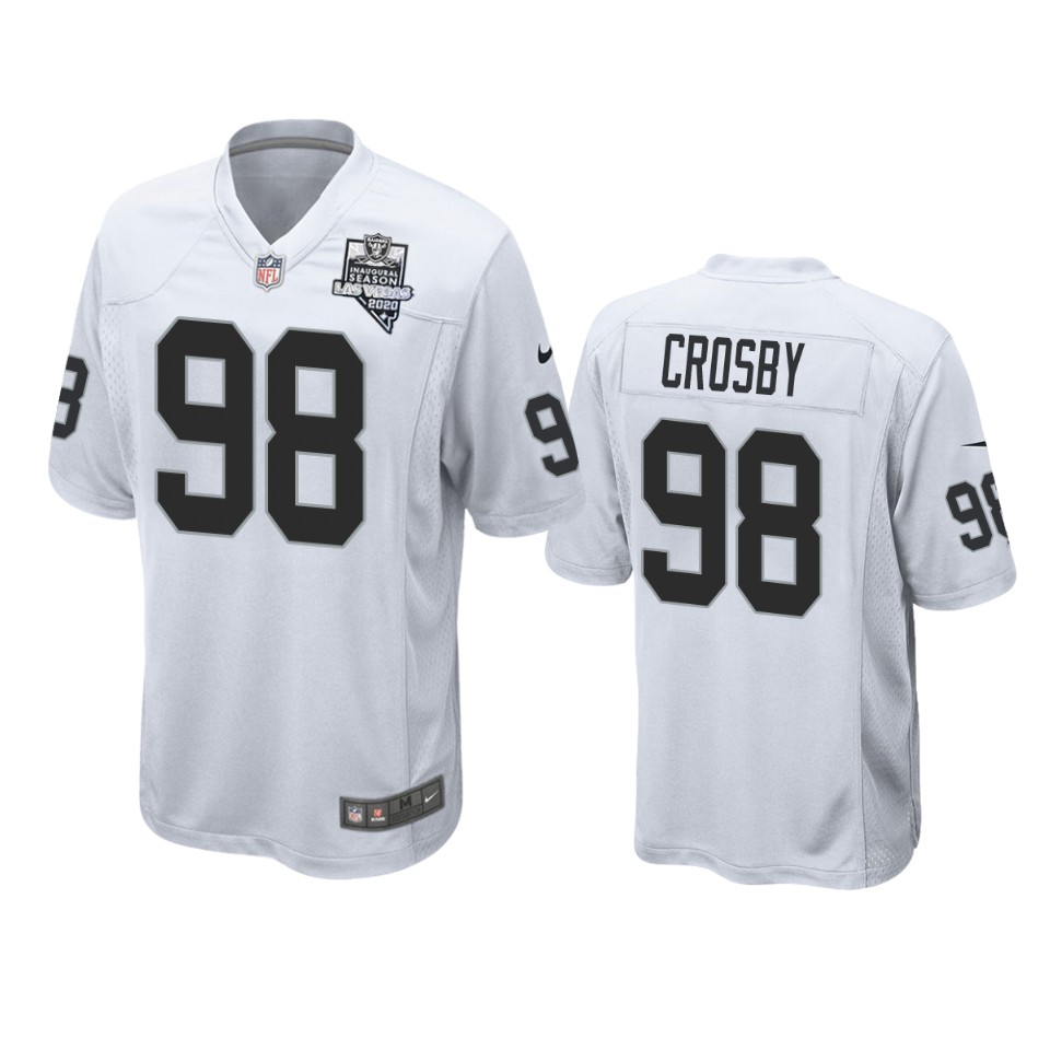 men's raiders maxx crosby white 2020 inaugural season game jersey