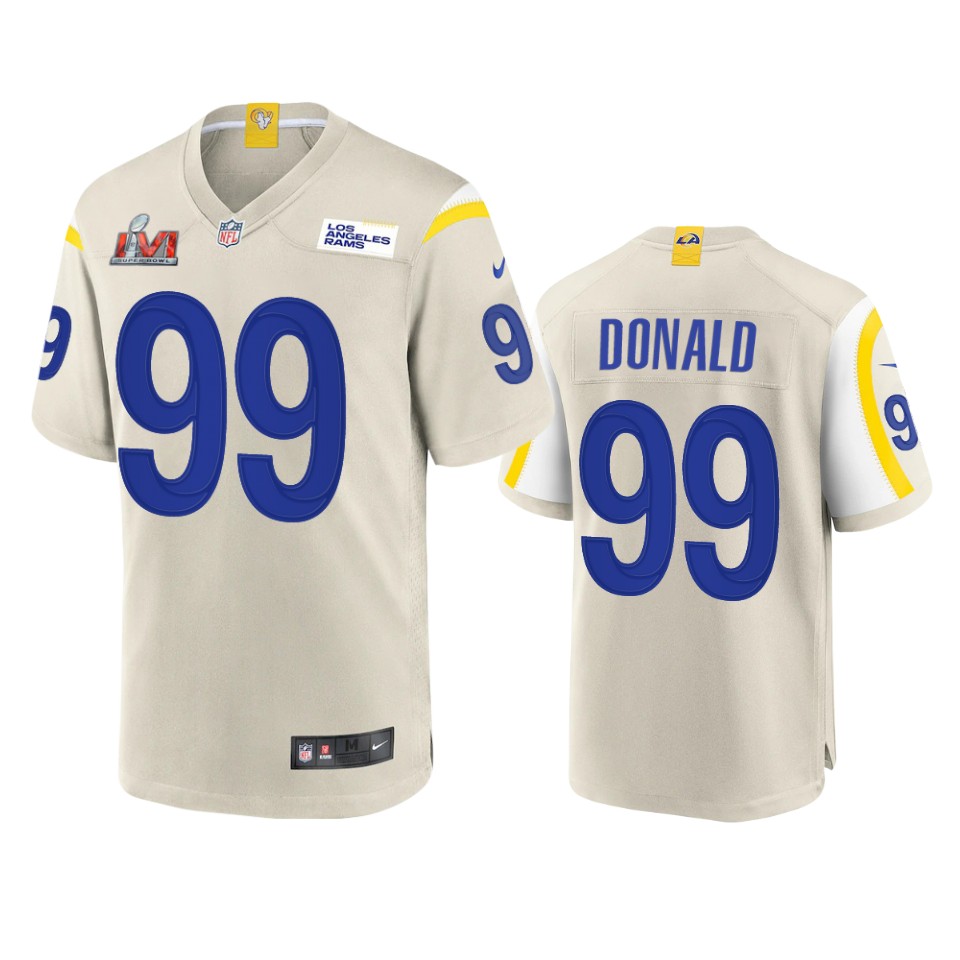 men's rams aaron donald bone super bowl lvi game jersey