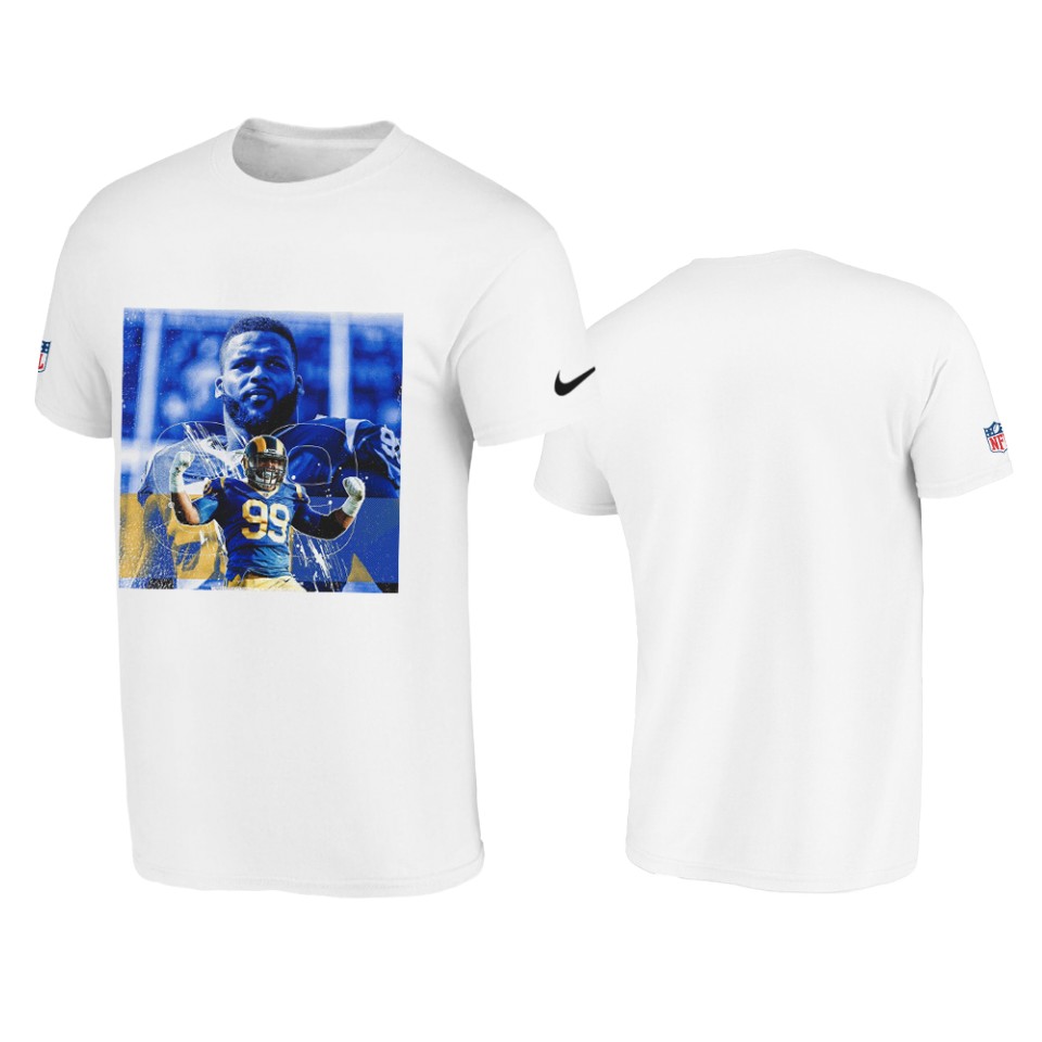 men's rams aaron donald player graphic white t shirt