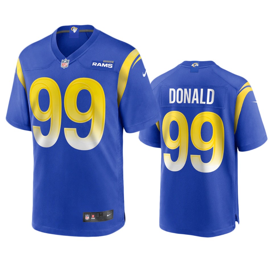 men's rams aaron donald royal 2020 game jersey