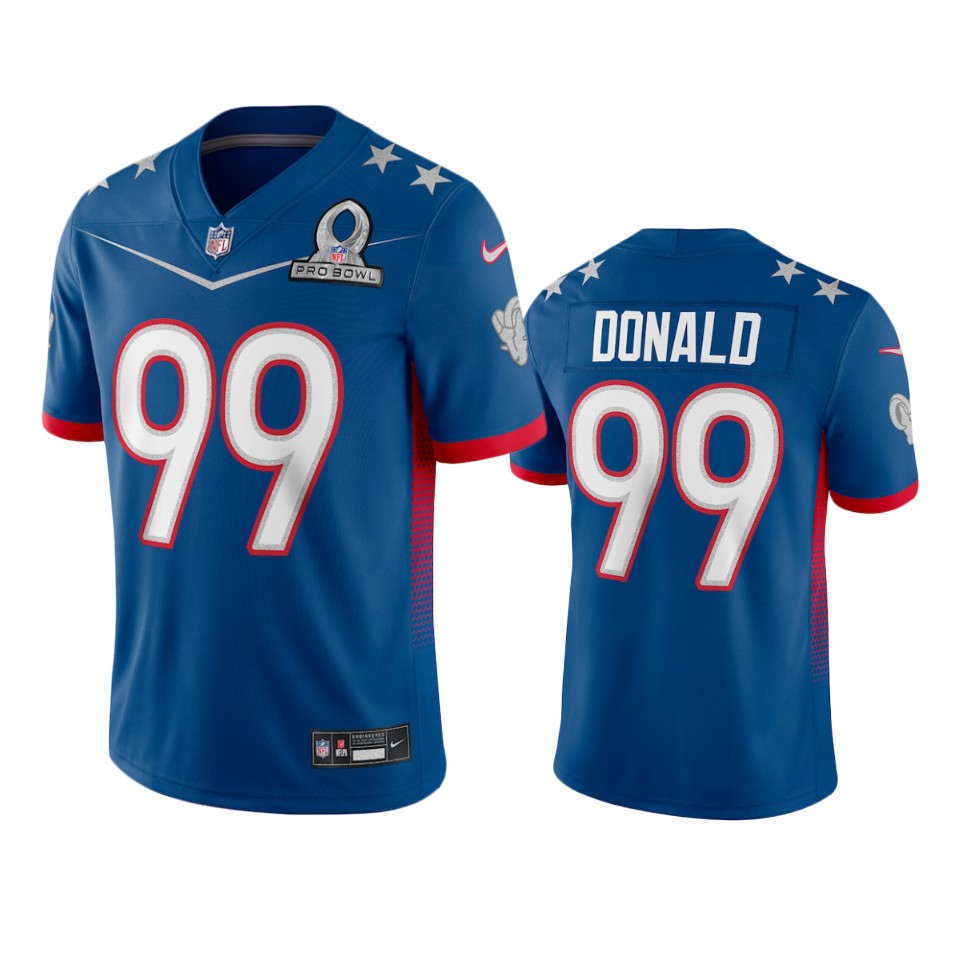 men's rams aaron donald royal game 2022 nfc pro bowl jersey