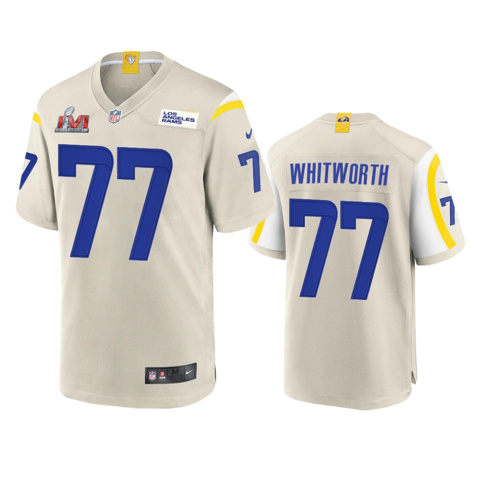 men's rams andrew whitworth bone super bowl lvi game jersey