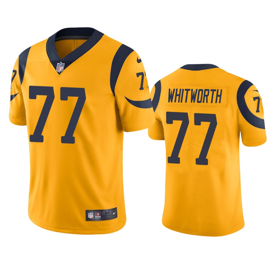 men's rams andrew whitworth gold color rush limited jersey
