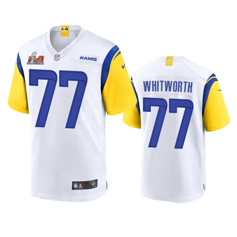 men's rams andrew whitworth white super bowl lvi game jersey