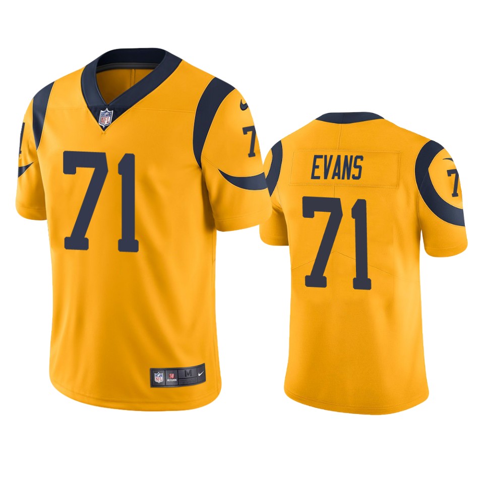 men's rams bobby evans gold color rush limited jersey