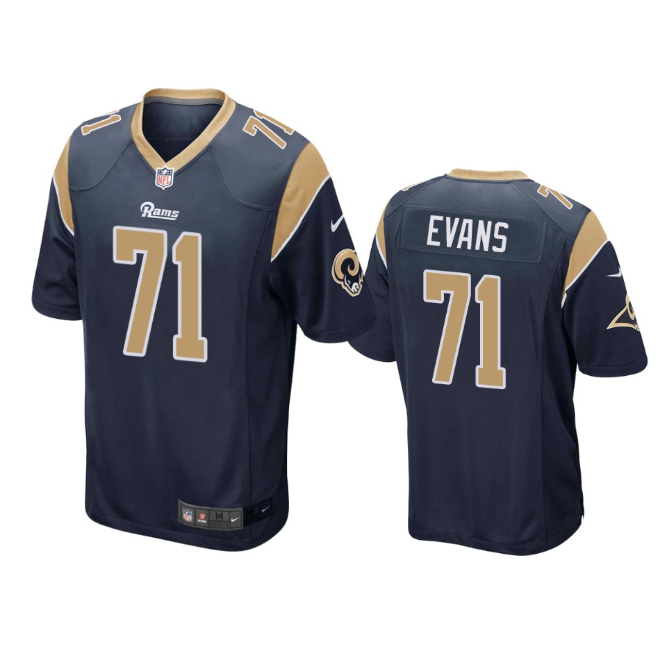 men's rams bobby evans navy game jersey