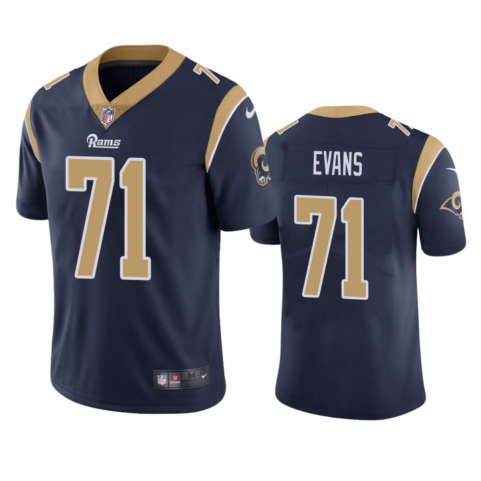men's rams bobby evans navy vapor limited jersey