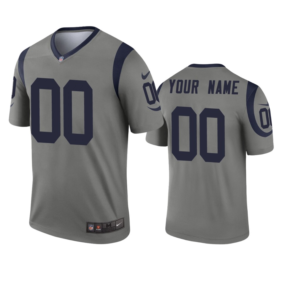 men's rams custom gray inverted legend jersey