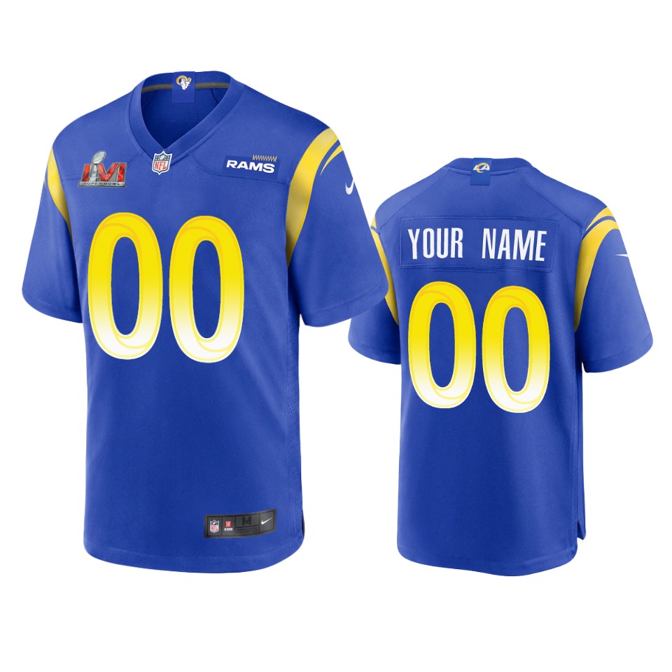 men's rams custom royal super bowl lvi game jersey