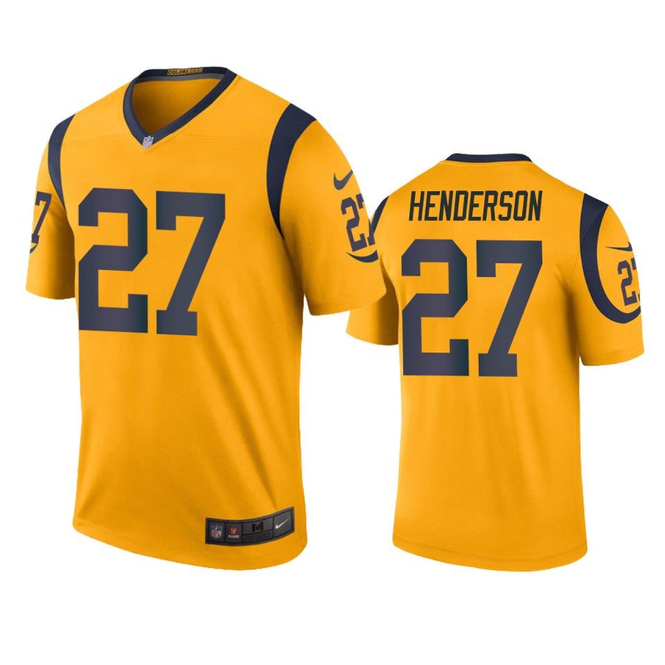 men's rams darrell henderson gold color rush legend jersey