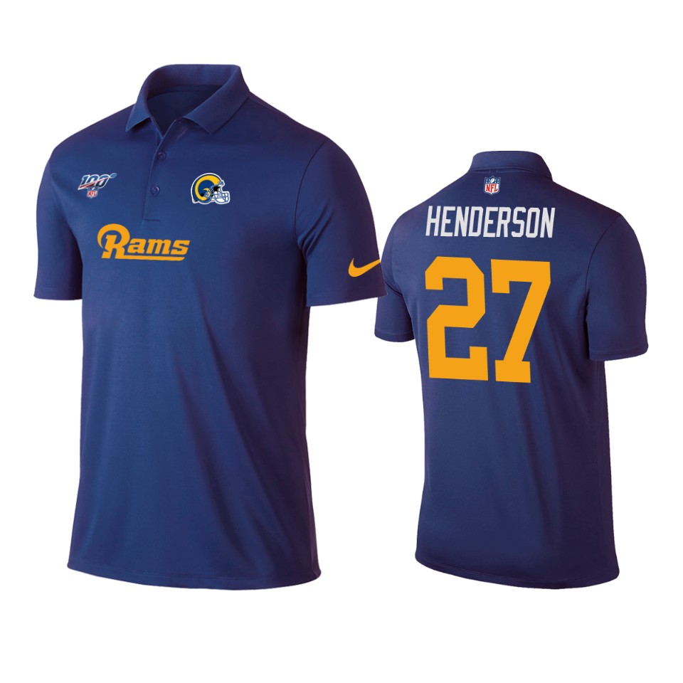 men's rams darrell henderson royal 100th season polo