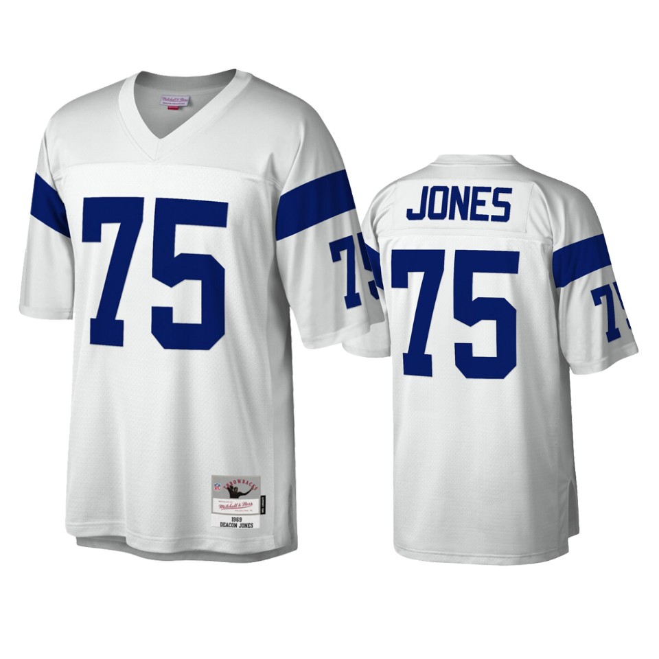 men's rams deacon jones white legacy replica jersey