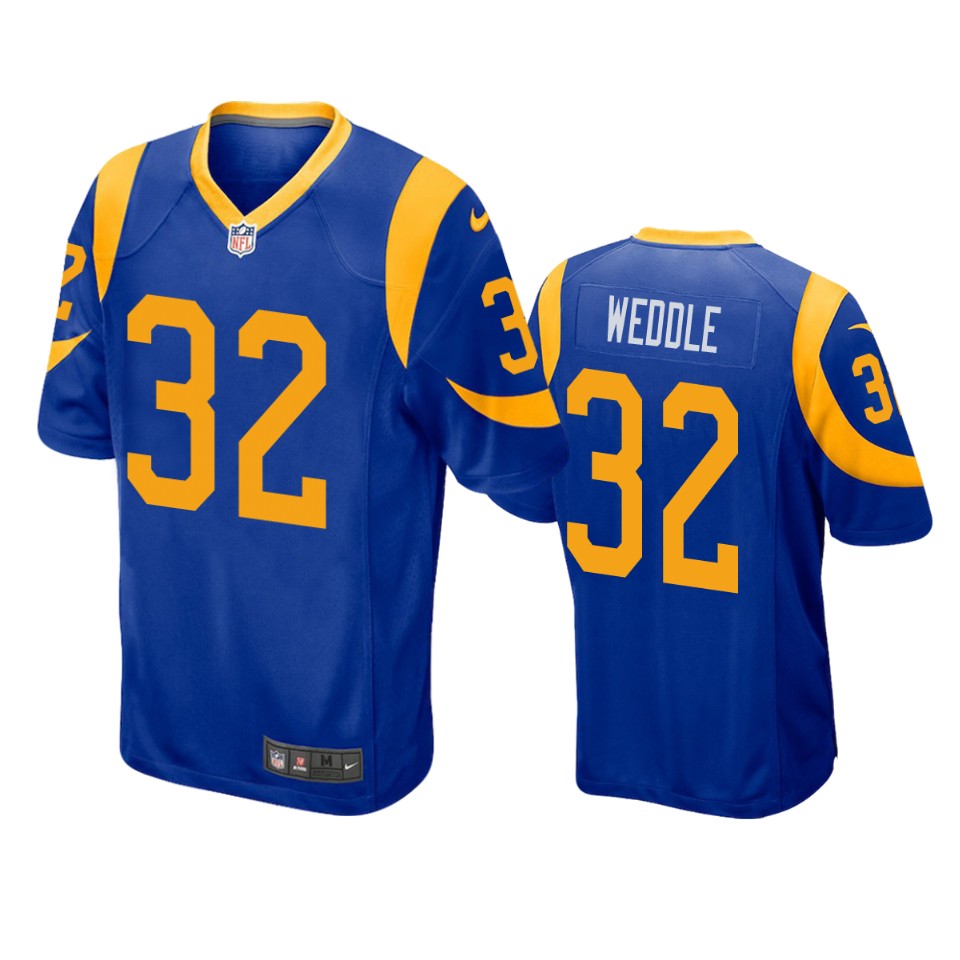 men's rams eric weddle royal game jersey