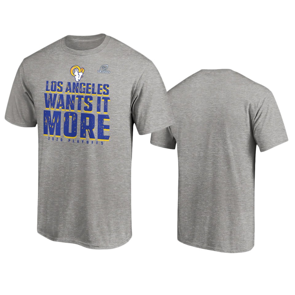 men's rams gray 2020 nfl playoffs shift t shirt