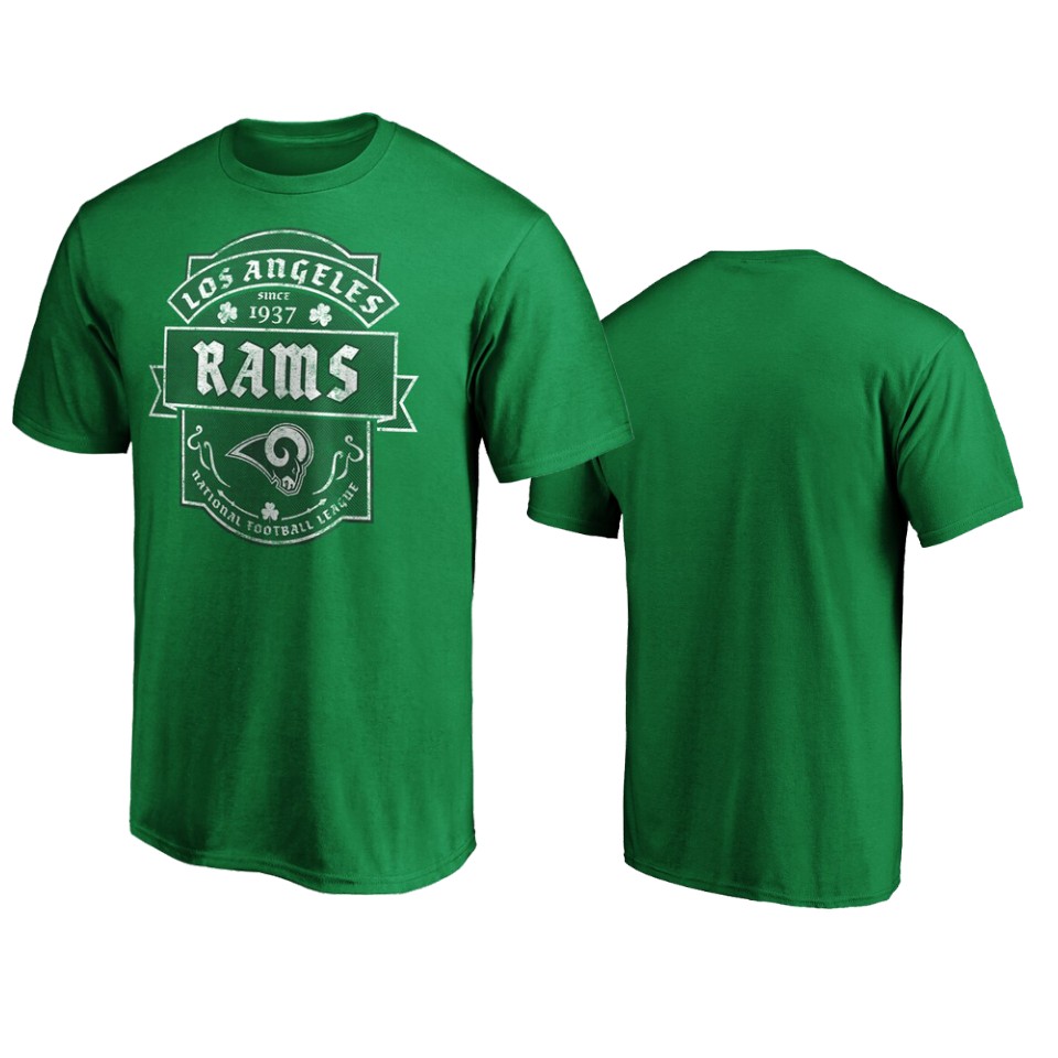 men's rams green st. patrick's day celtic t shirt