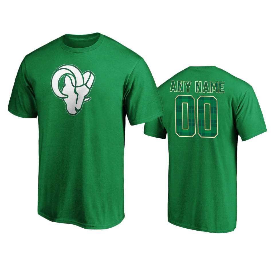 men's rams green st. patrick's day emerald plaid t shirt