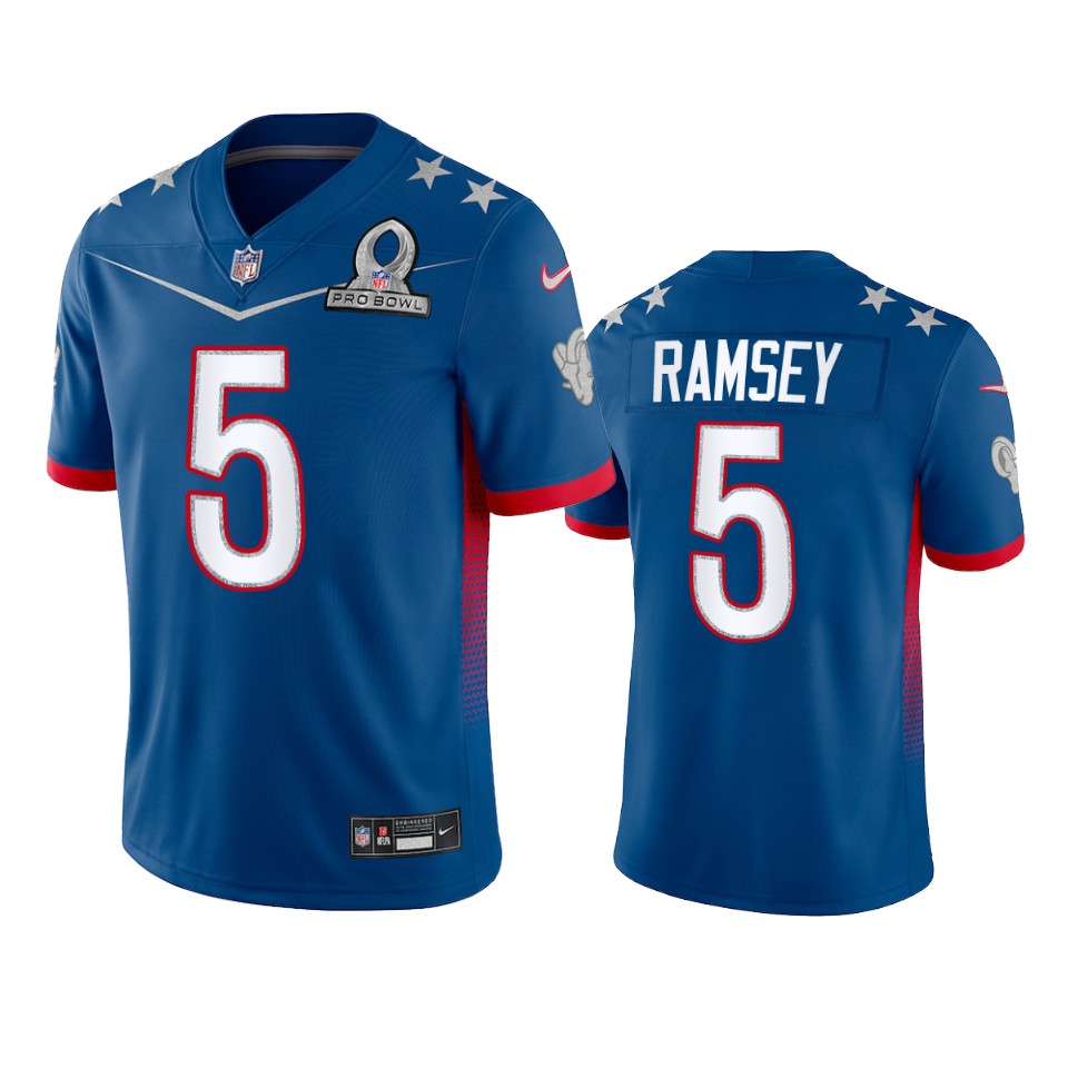 men's rams jalen ramsey royal game 2022 nfc pro bowl jersey