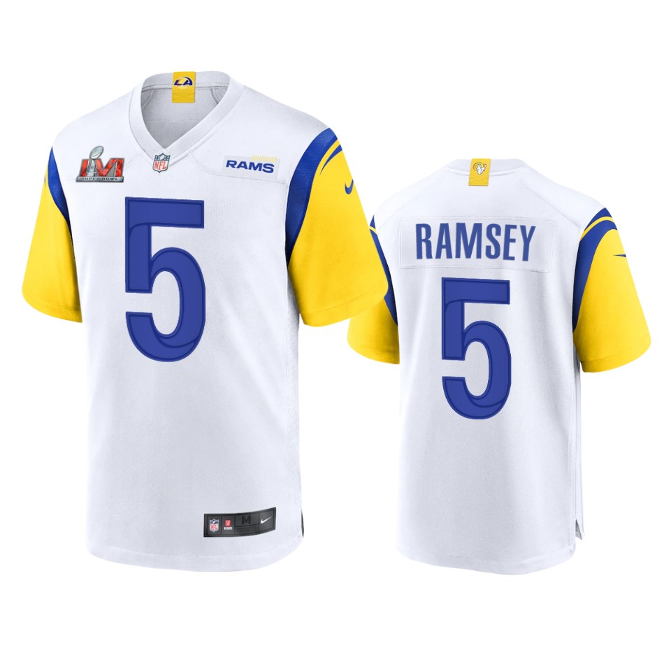 men's rams jalen ramsey white super bowl lvi game jersey