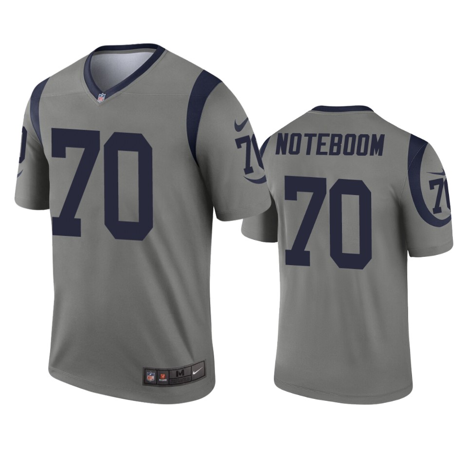 men's rams joseph noteboom gray inverted legend jersey