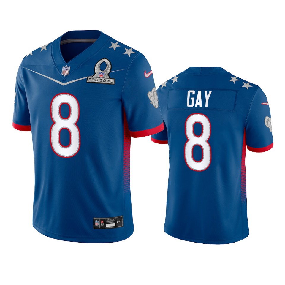 men's rams matt gay royal game 2022 nfc pro bowl jersey