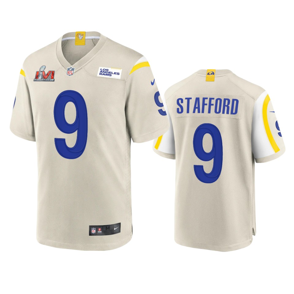 men's rams matthew stafford bone super bowl lvi game jersey
