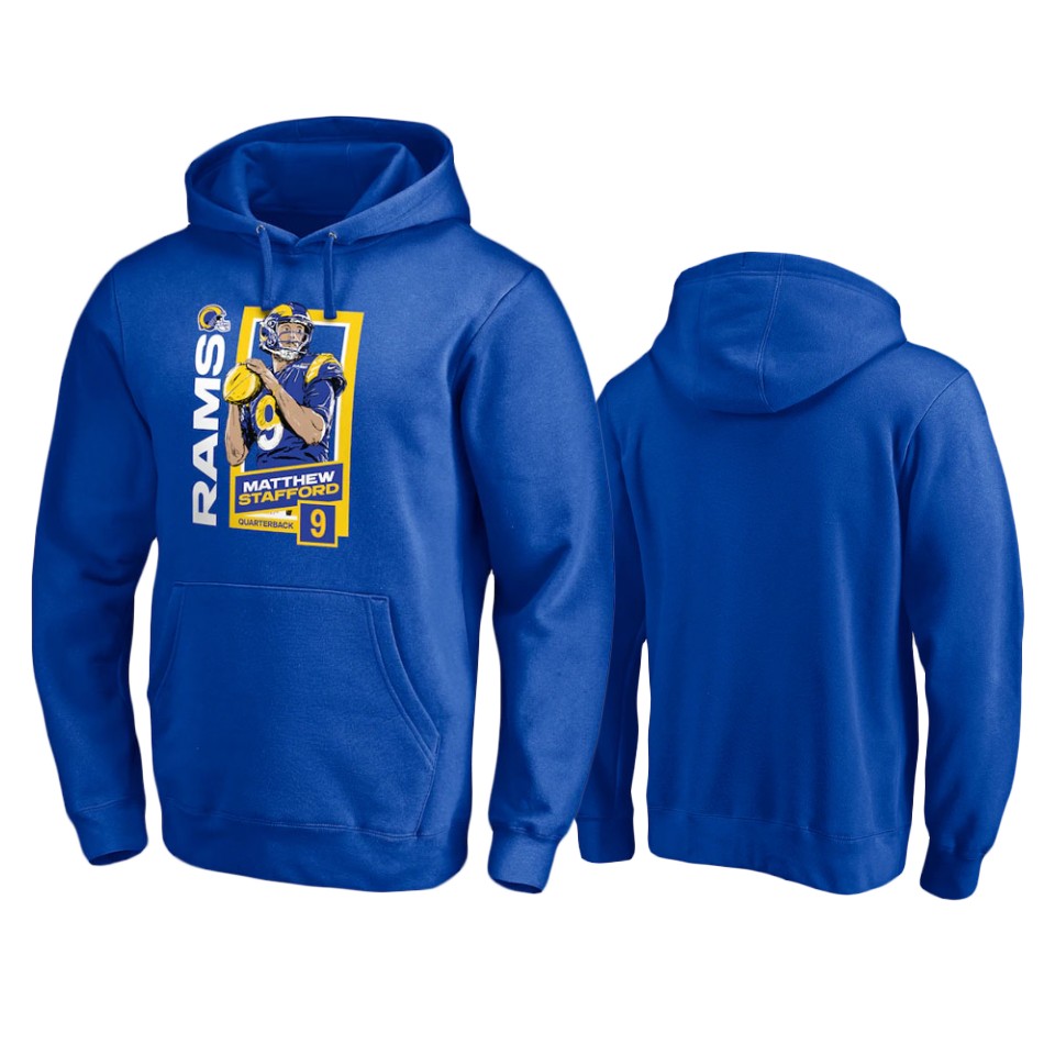 men's rams matthew stafford player graphic royal hoodie