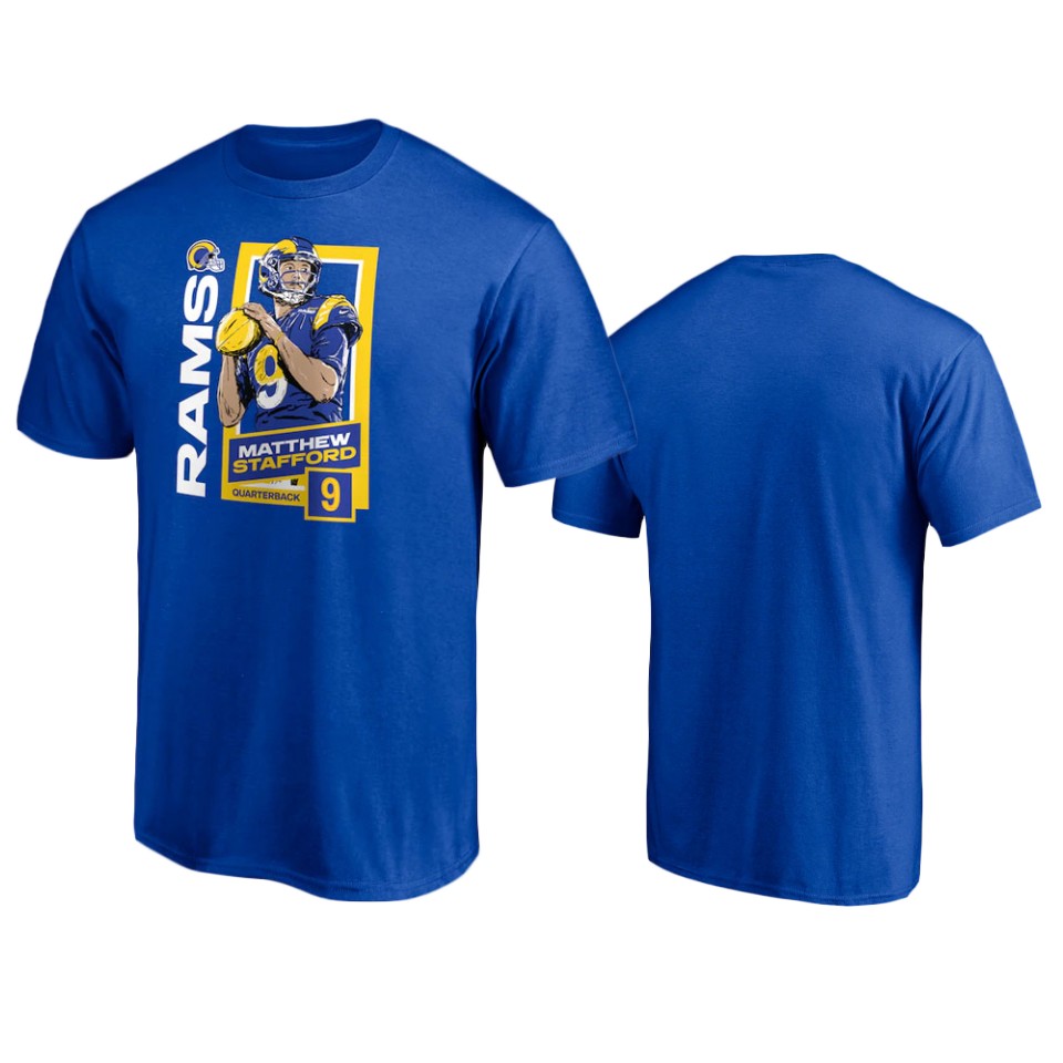 men's rams matthew stafford player graphic royal t shirt