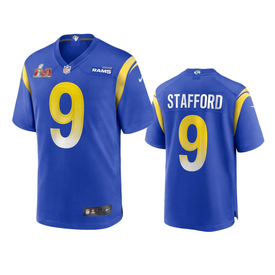men's rams matthew stafford royal super bowl lvi game jersey
