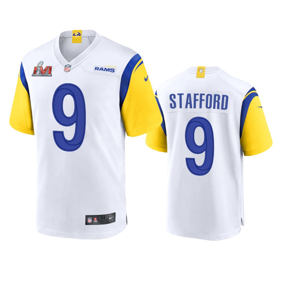 men's rams matthew stafford white super bowl lvi game jersey