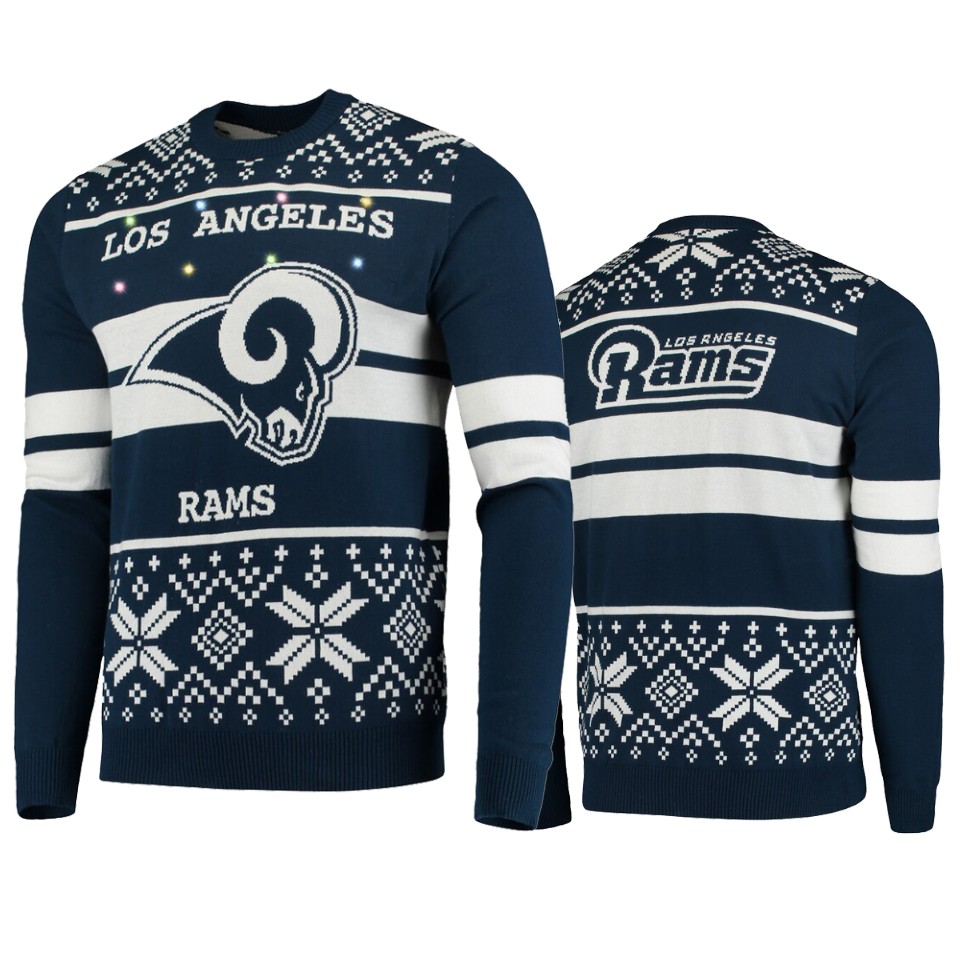 men's rams navy 2019 ugly christmas sweater