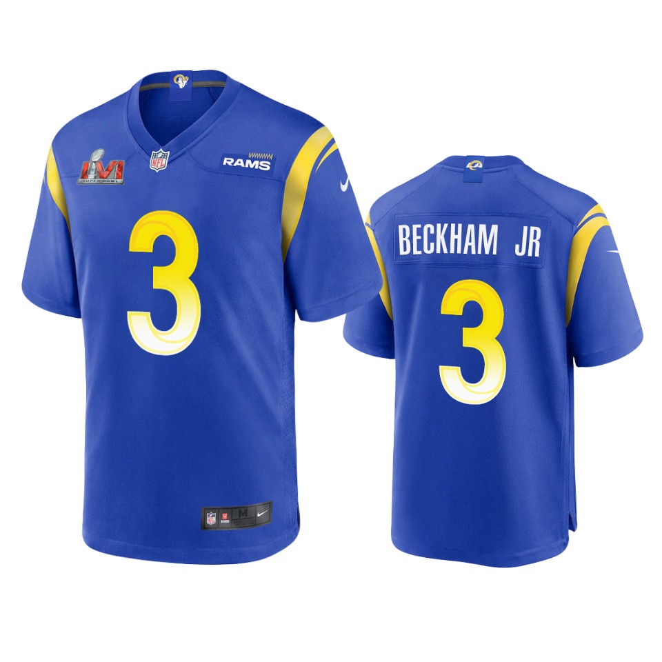 men's rams odell beckham jr. royal super bowl lvi game jersey