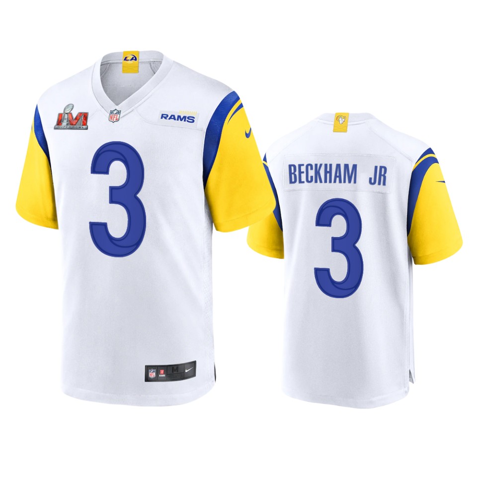 men's rams odell beckham jr. white super bowl lvi game jersey