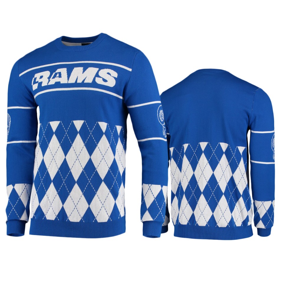 men's rams royal retro sweater